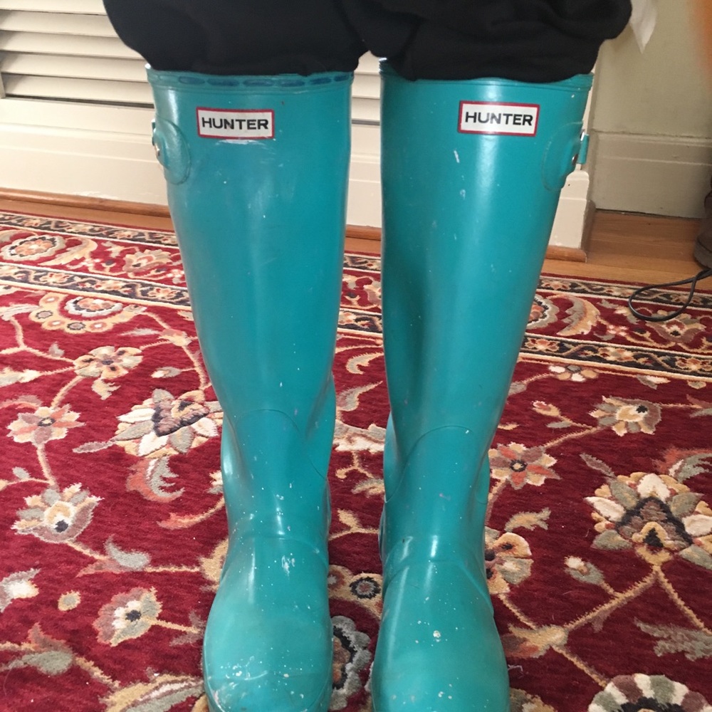 Hunter boots blue